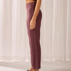 Afends Ryder Hemp Check High Waist Pant - Red -Outfityo Sales fe7d827e9f264bf887b8b49ab1f04d88