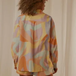 Emme Linen Shirt - Pastel Wave -Outfityo Sales fed926c413bb4aa39115caa26f3228f6