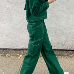 Postcard Drill Carpenter Pants - Military Green -Outfityo Sales sarajannemurray FullUsage PitStopDrillShirtandPostCardDrillCarpenterPants 3 scaled