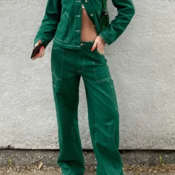 Postcard Drill Carpenter Pants - Military Green -Outfityo Sales sarajannemurray FullUsage PitStopDrillShirtandPostCardDrillCarpenterPants 4 scaled